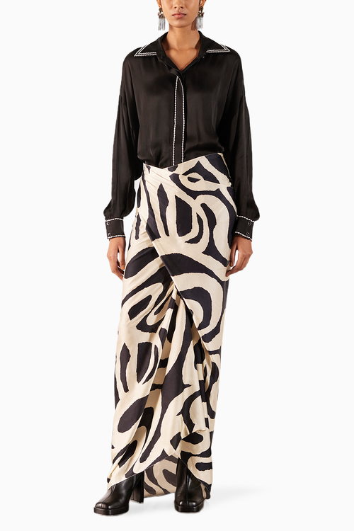 Chestnut Shirt Draped Dress