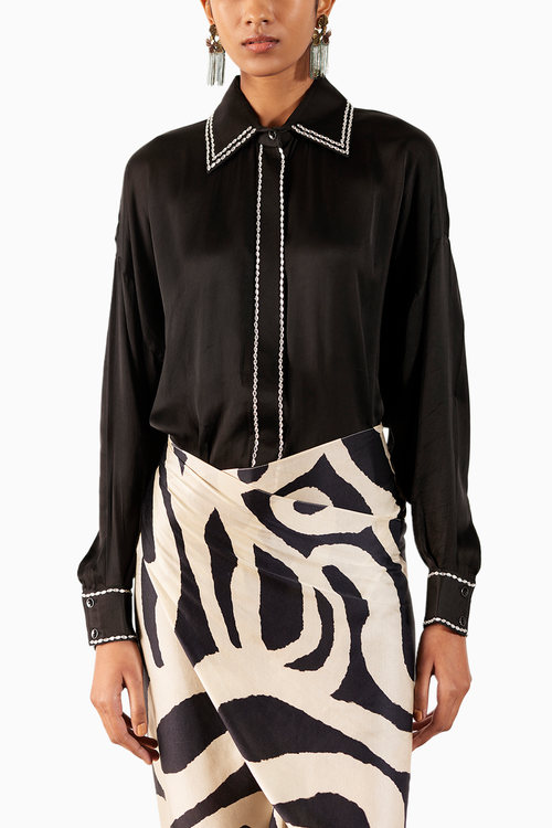 Chestnut Shirt Draped Dress