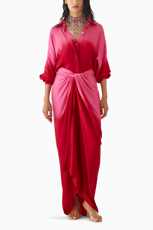Ruby Shirt Draped Dress