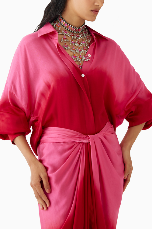 Ruby Shirt Draped Dress