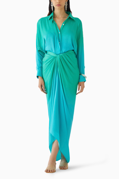 Caspian Shirt Draped Dress