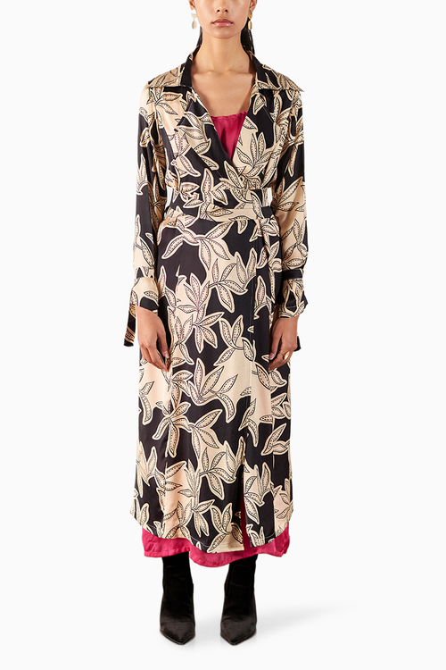 Hazel Trench Coat With Contrast Slip Dress
