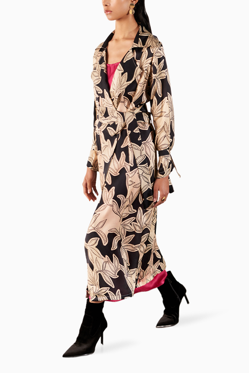 Hazel Trench Coat With Contrast Slip Dress