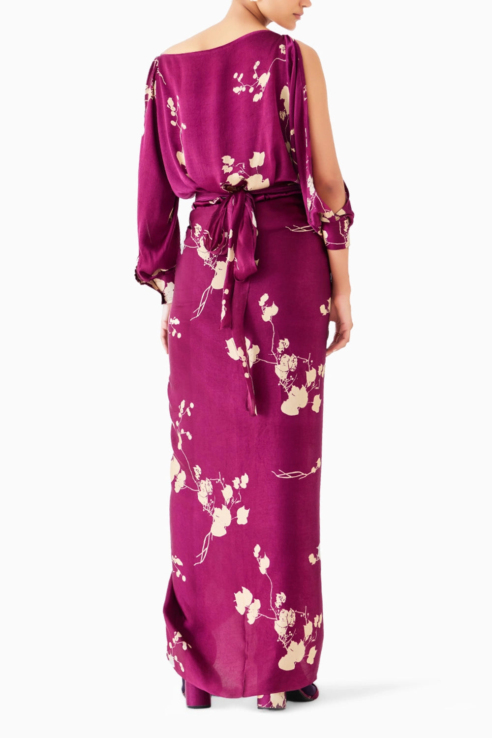 Plum Shirt Draped Dress