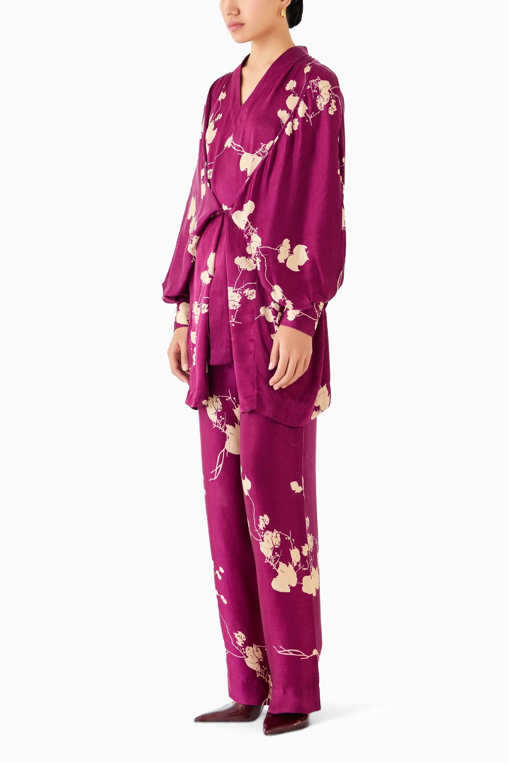 Plum Kimono Top & Pants Co-Ord