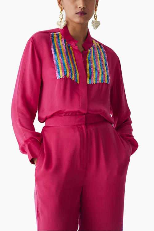 Rosewood Dip Dye Shirt And Trousers