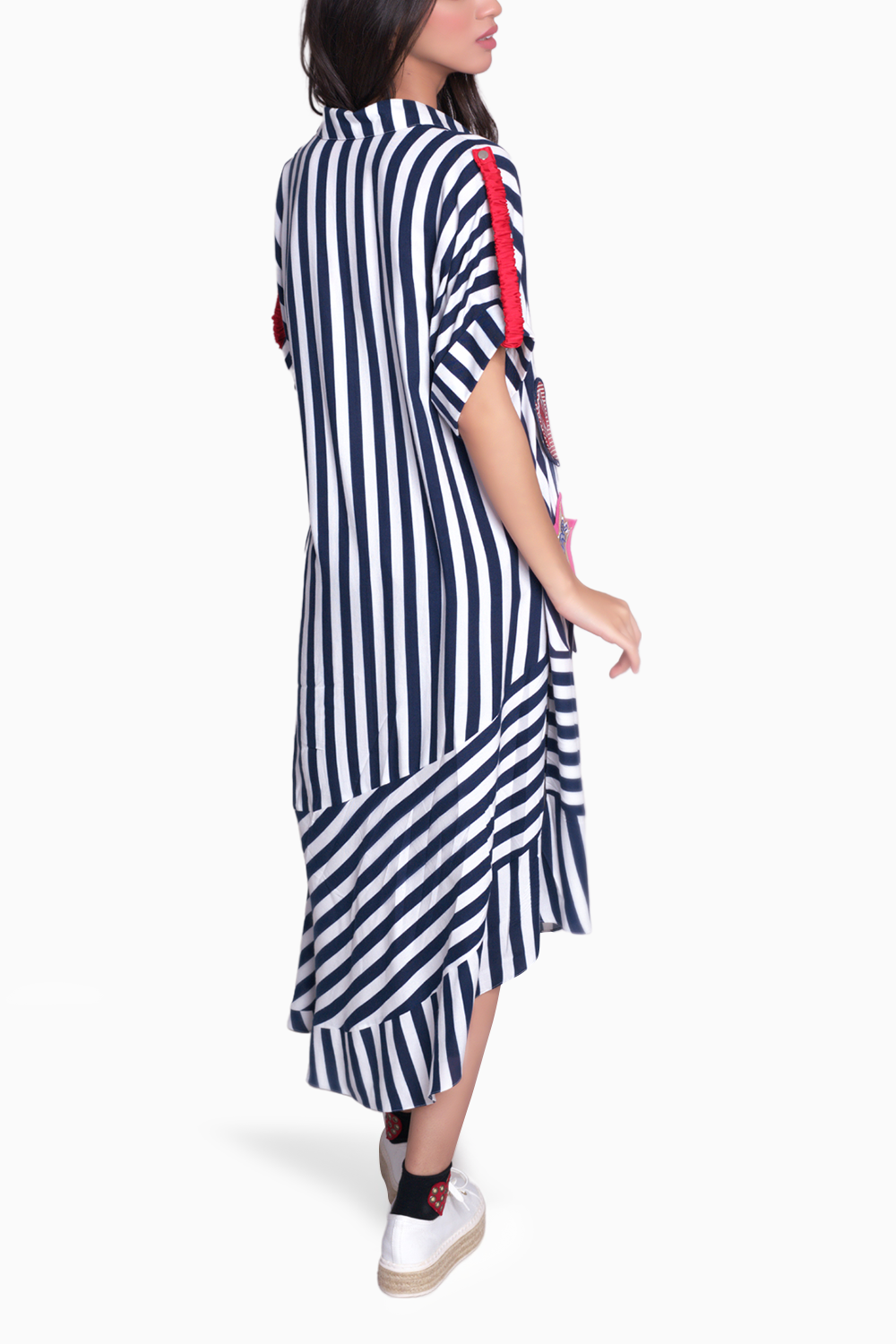 Rihanna Black and White Stripes Dress