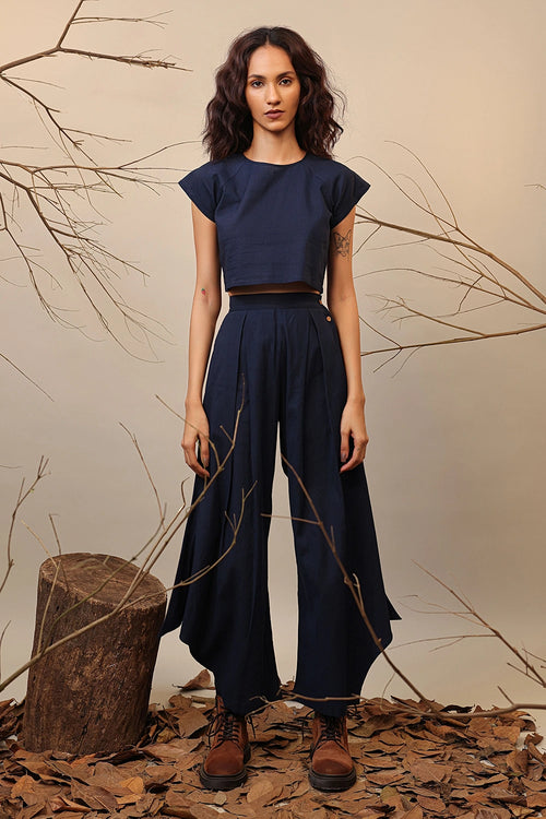 Blue PL Cowl Pants