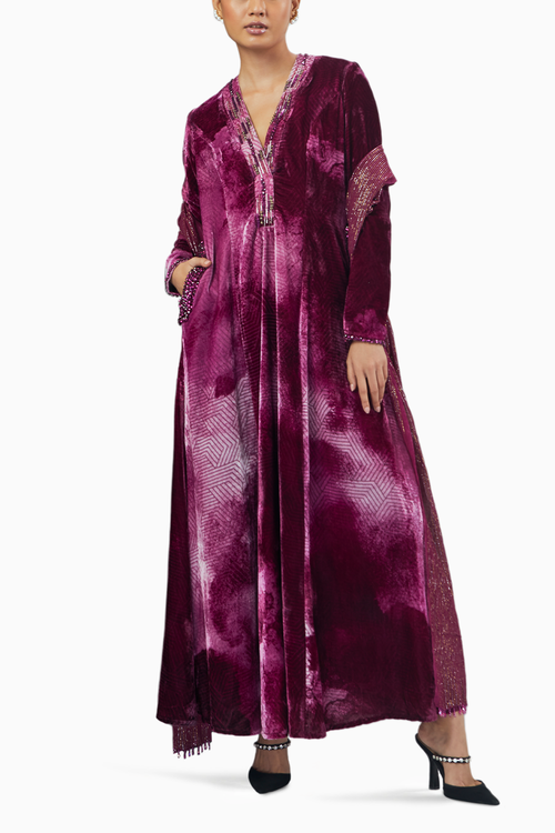 Ruby Blotch Printed Anarkali Set