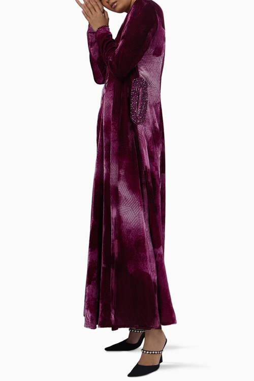 Ruby Blotch Printed Anarkali Set