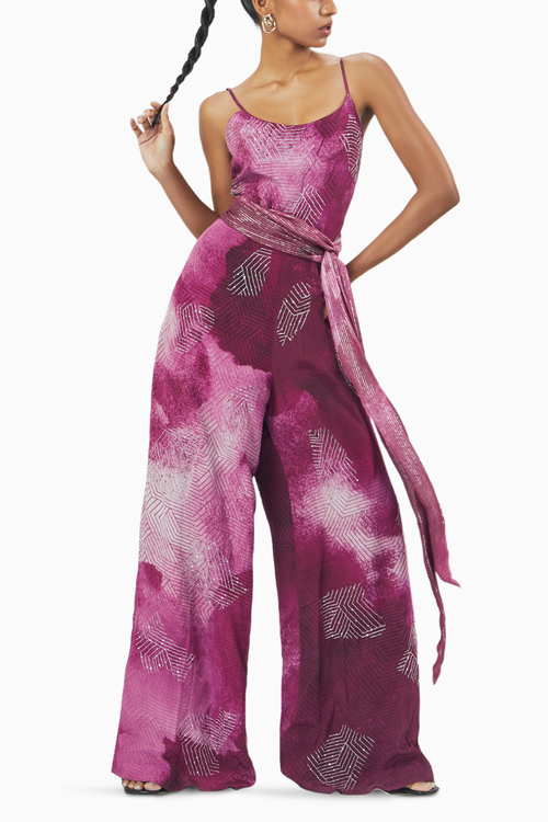 Ruby Printed Embellished Jumpsuit