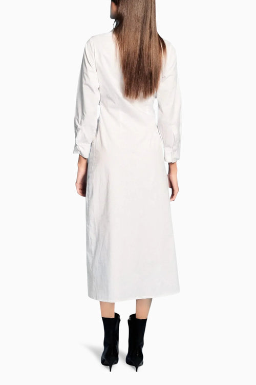 Ruched Embroidered Midi Dress