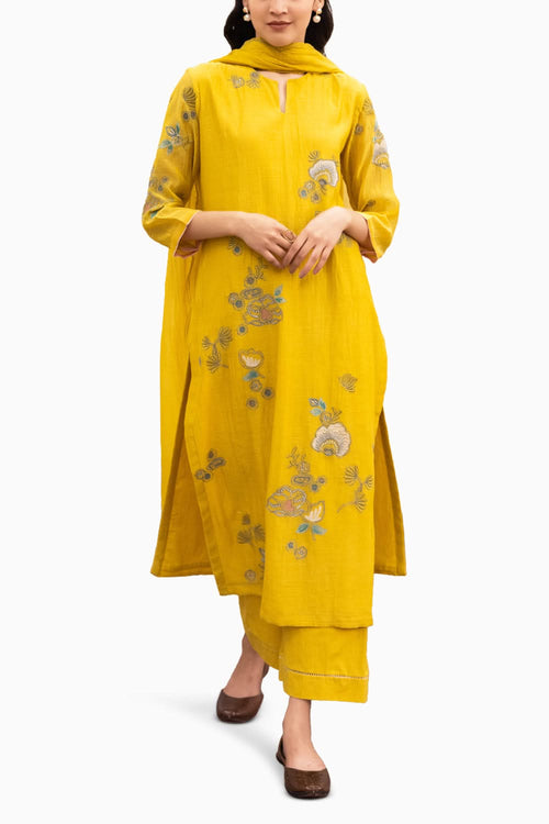 Rue Floral Applique Kurta Set