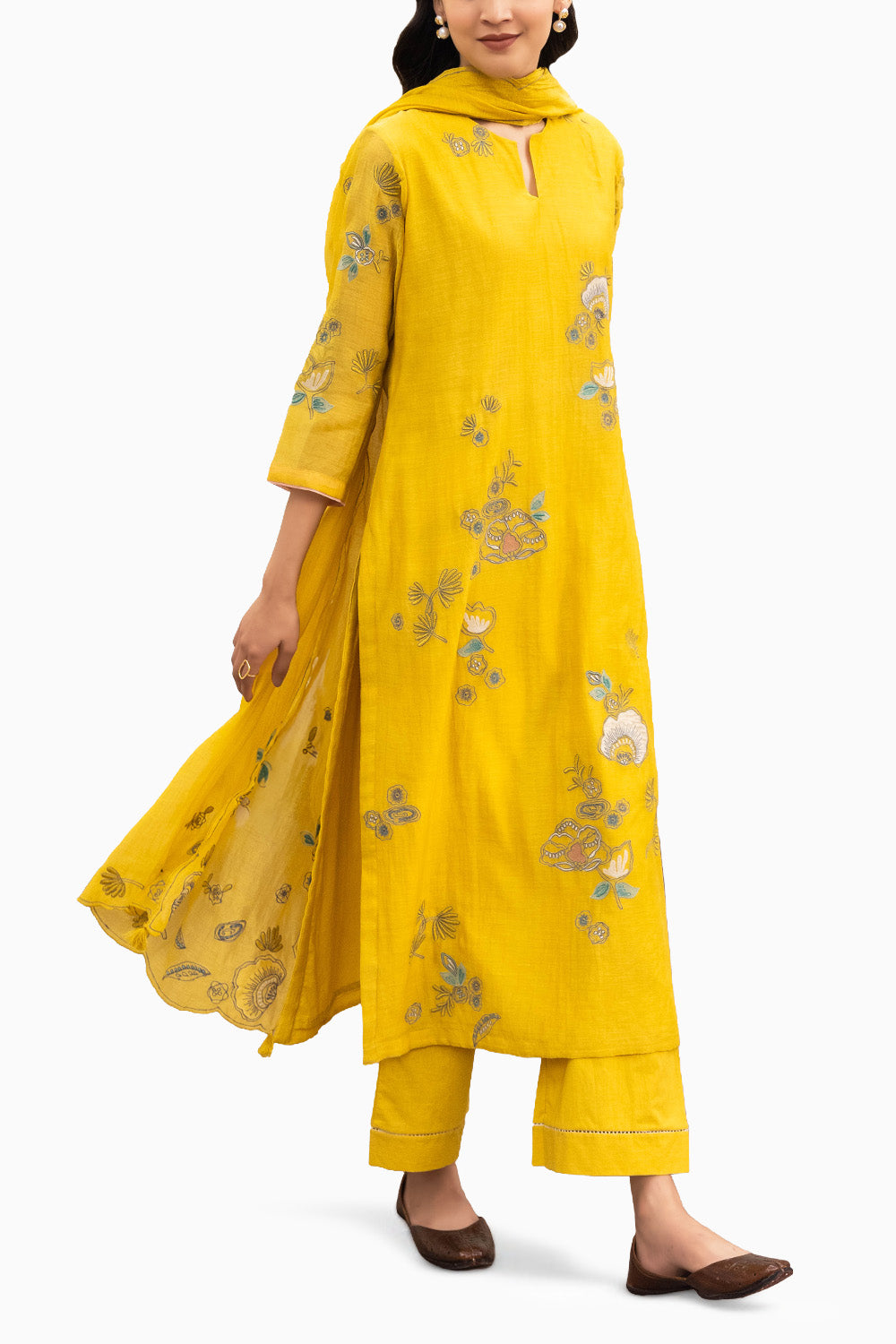 Rue Floral Applique Kurta Set