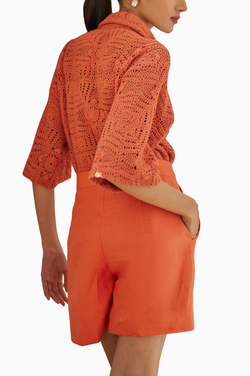 Rust Crochet Shirt