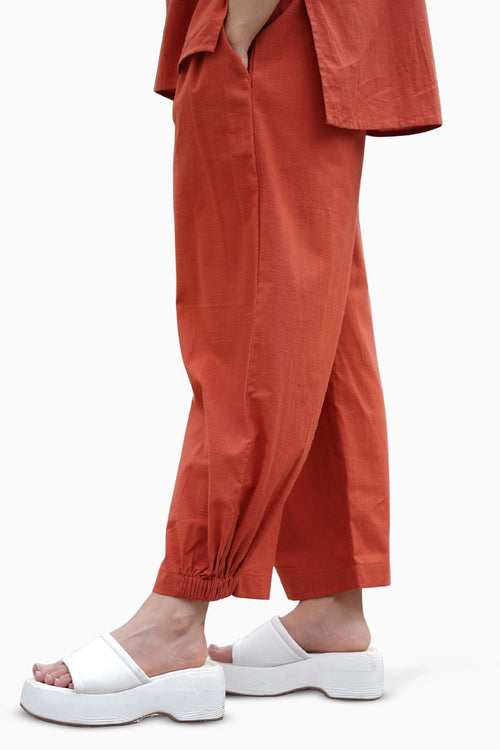 Rust Ekin Shirt and Hera Cotton Pants Set