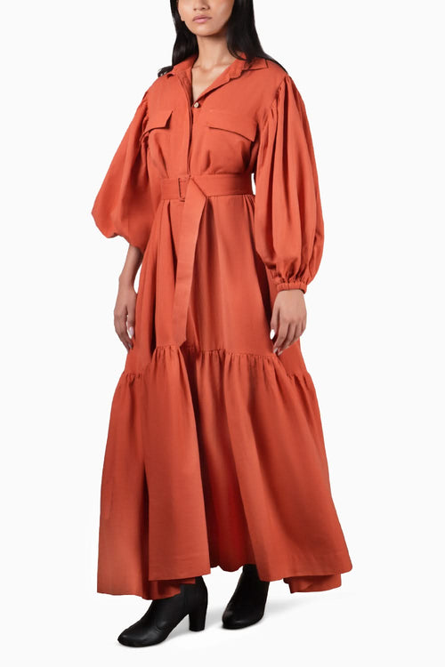 Rust Shirt Kaavya Dress