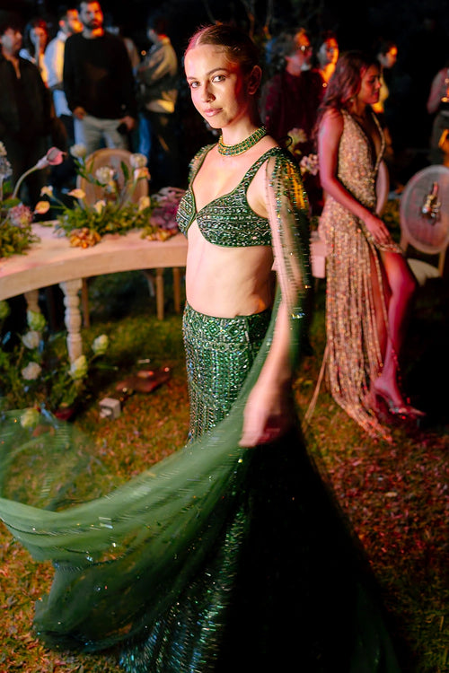 Emerald Élan Lehenga Set