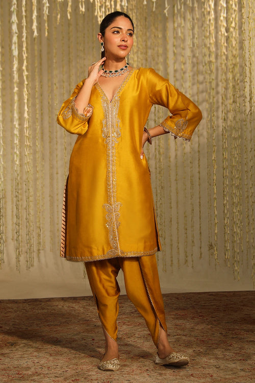 Umrah Glaze Mustard Kurta Set