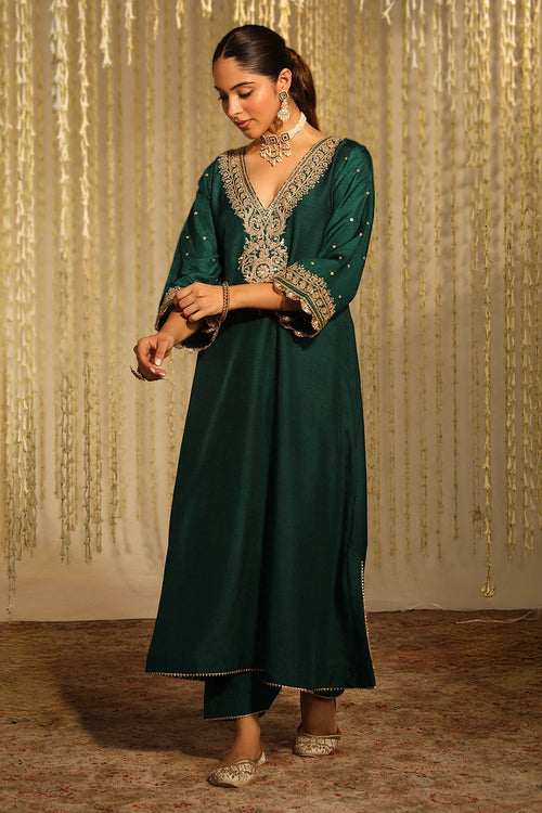 Mysha Emerald Green Kurta Set