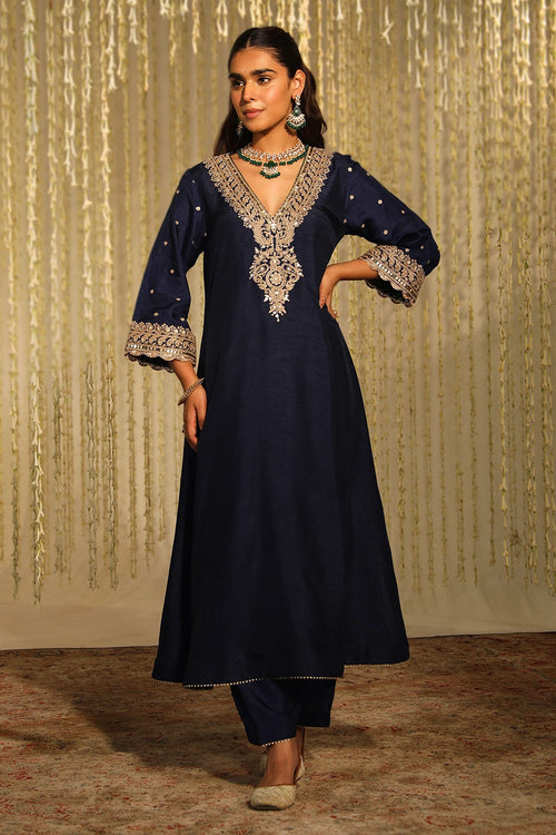 Mysha Deep Blue Kurta Set