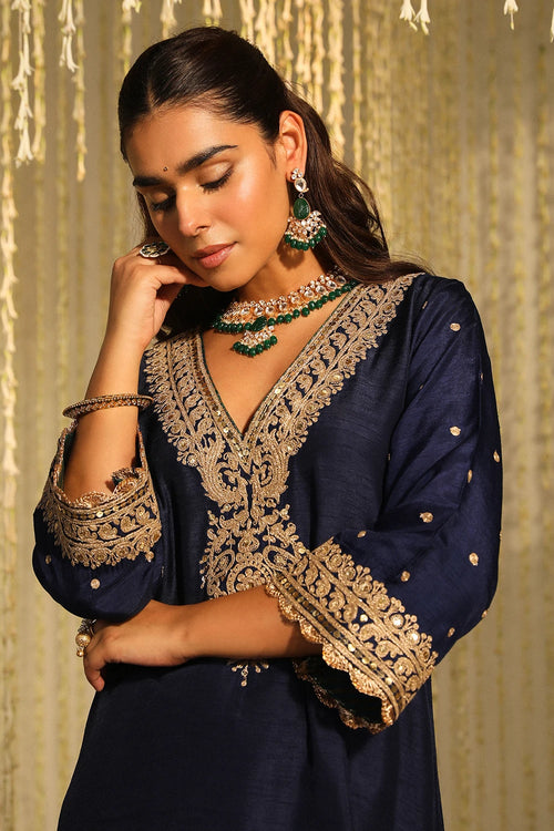 Mysha Deep Blue Kurta Set
