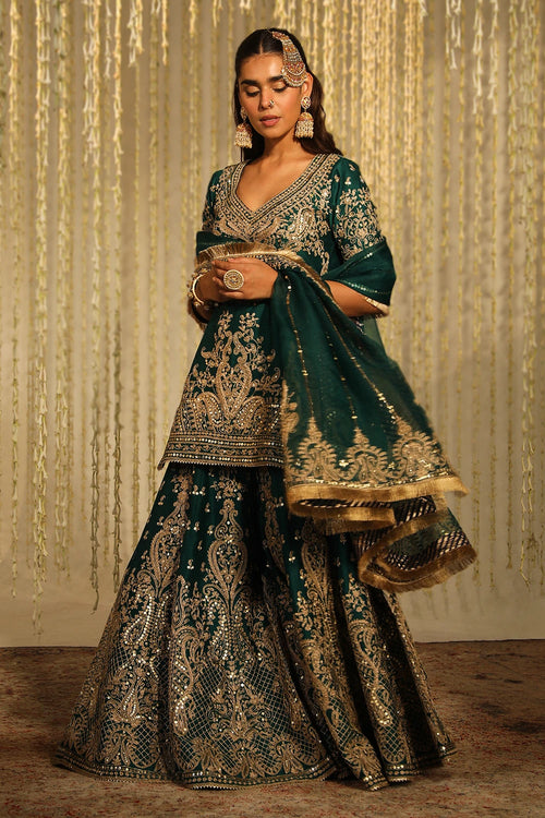 Aafiya Emerald Green Kurta Set