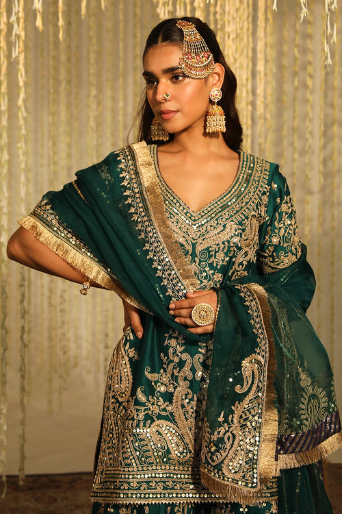Aafiya Emerald Green Kurta Set