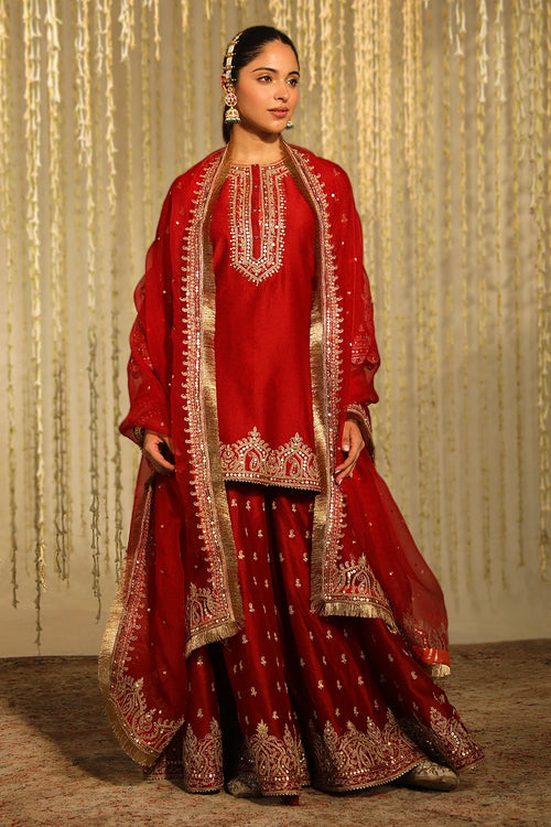 Mishika Deep Red Kurta Set