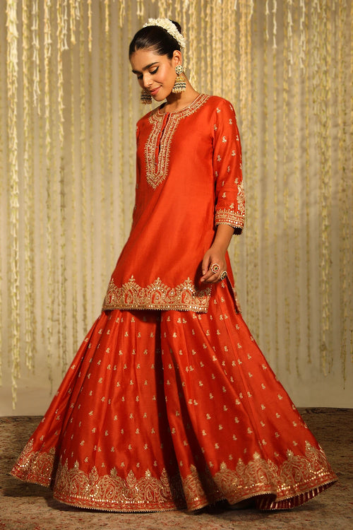Mishika Burnt Orange Kurta Set