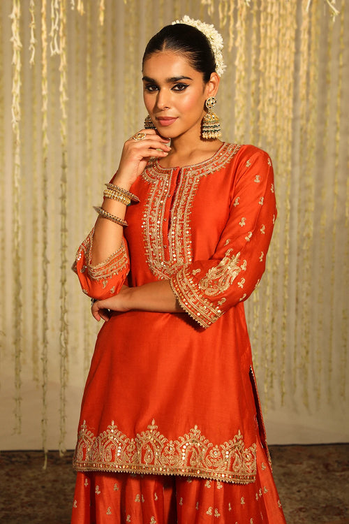 Mishika Burnt Orange Kurta Set