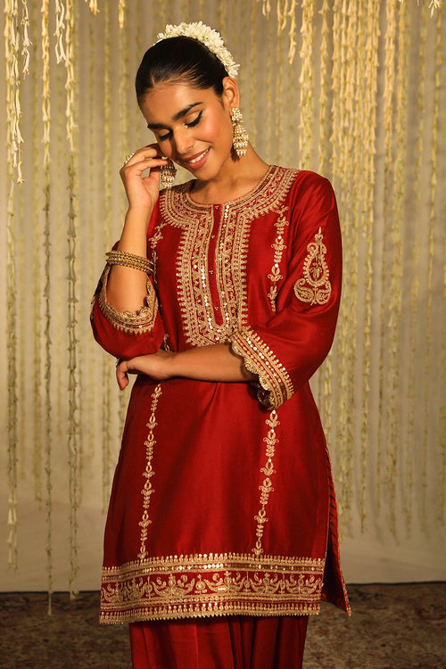 Mehak Deep Red Kurta Set