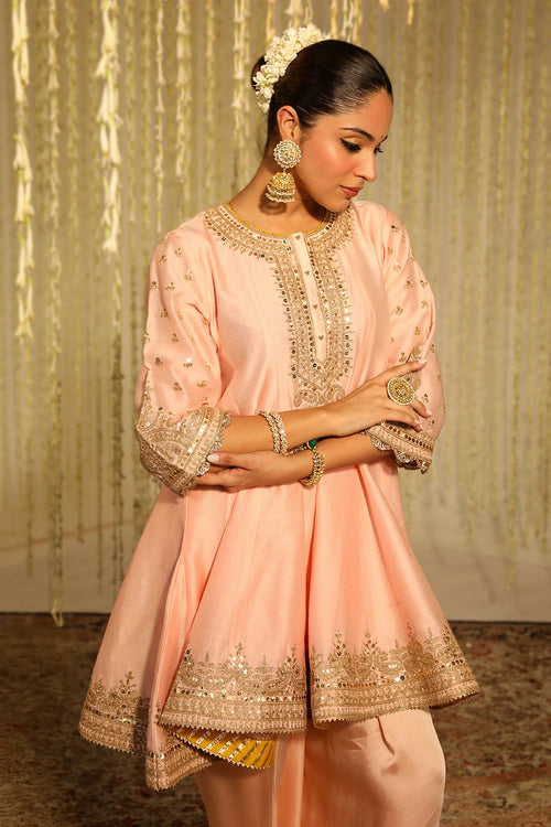 Warizah Rose Pink Kurta Set