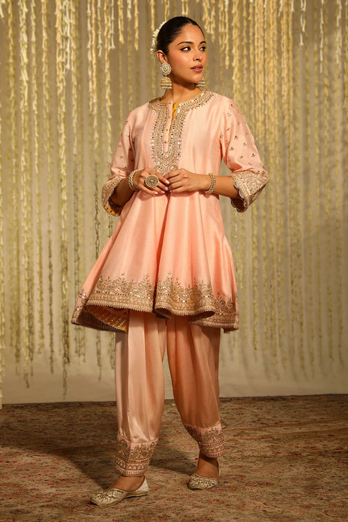 Warizah Rose Pink Kurta Set