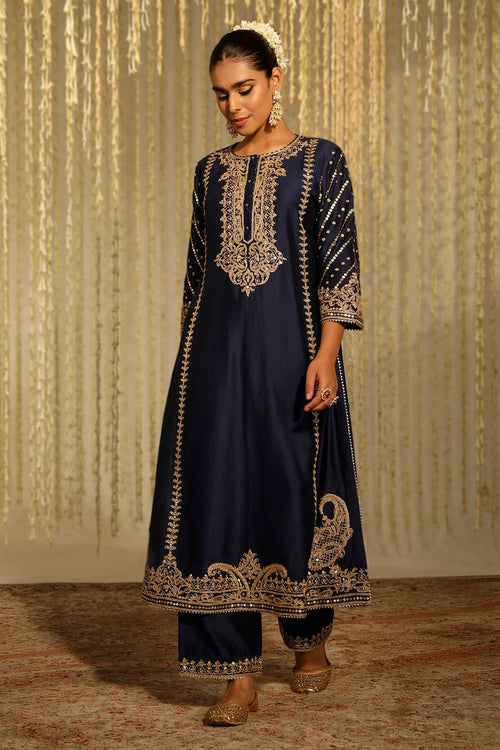Sabirah Deep Blue Kurta Set