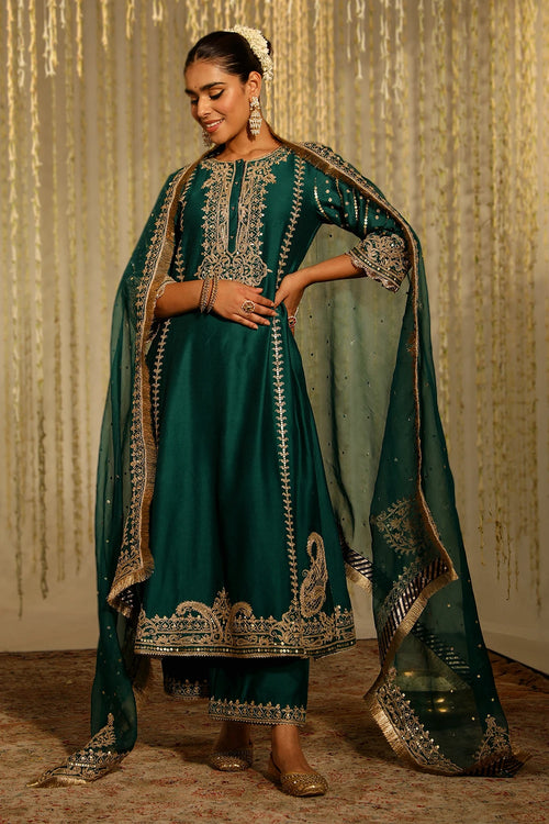 Sabirah Emerald Green Kurta Set