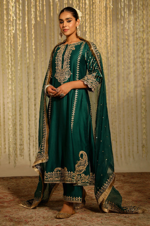 Sabirah Emerald Green Kurta Set