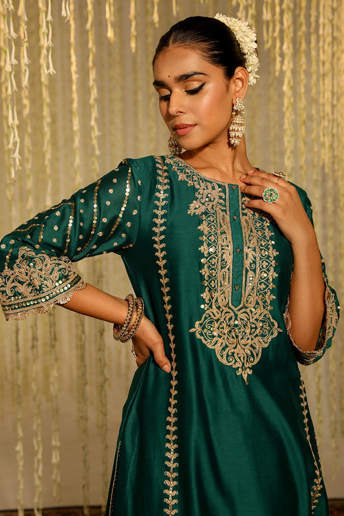 Sabirah Emerald Green Kurta Set