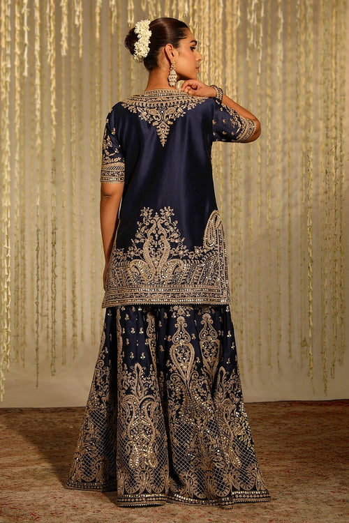 Aafiya Deep Blue Kurta Set