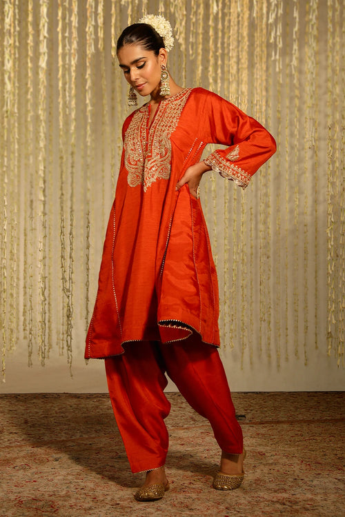 Mehreen Burnt Orange Kurta Set
