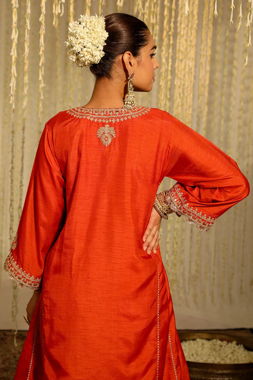 Mehreen Burnt Orange Kurta Set
