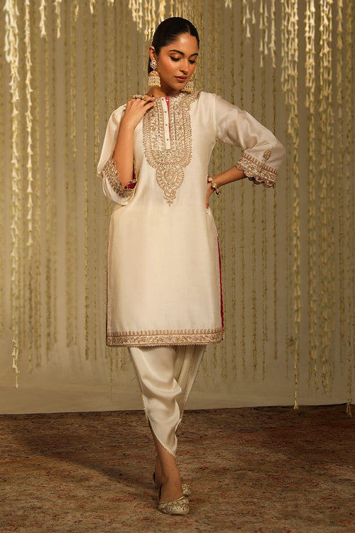 Enisa Daisy Ivory Kurta Set