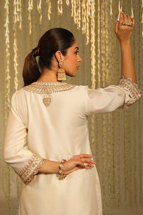 Enisa Daisy Ivory Kurta Set