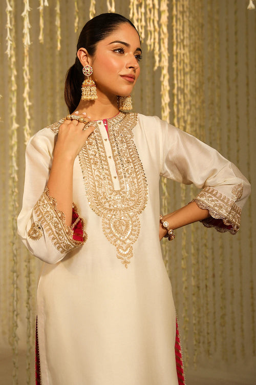 Enisa Daisy Ivory Kurta Set