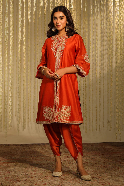 Gulbano Burnt Orange Kurta Set