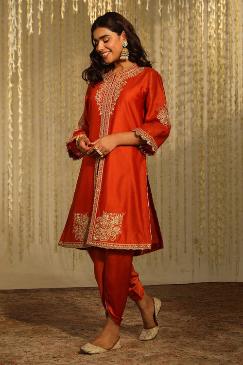 Gulbano Burnt Orange Kurta Set