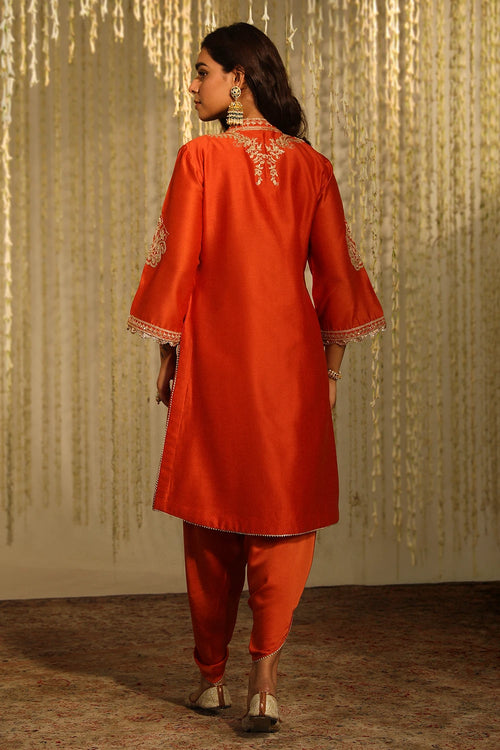 Gulbano Burnt Orange Kurta Set