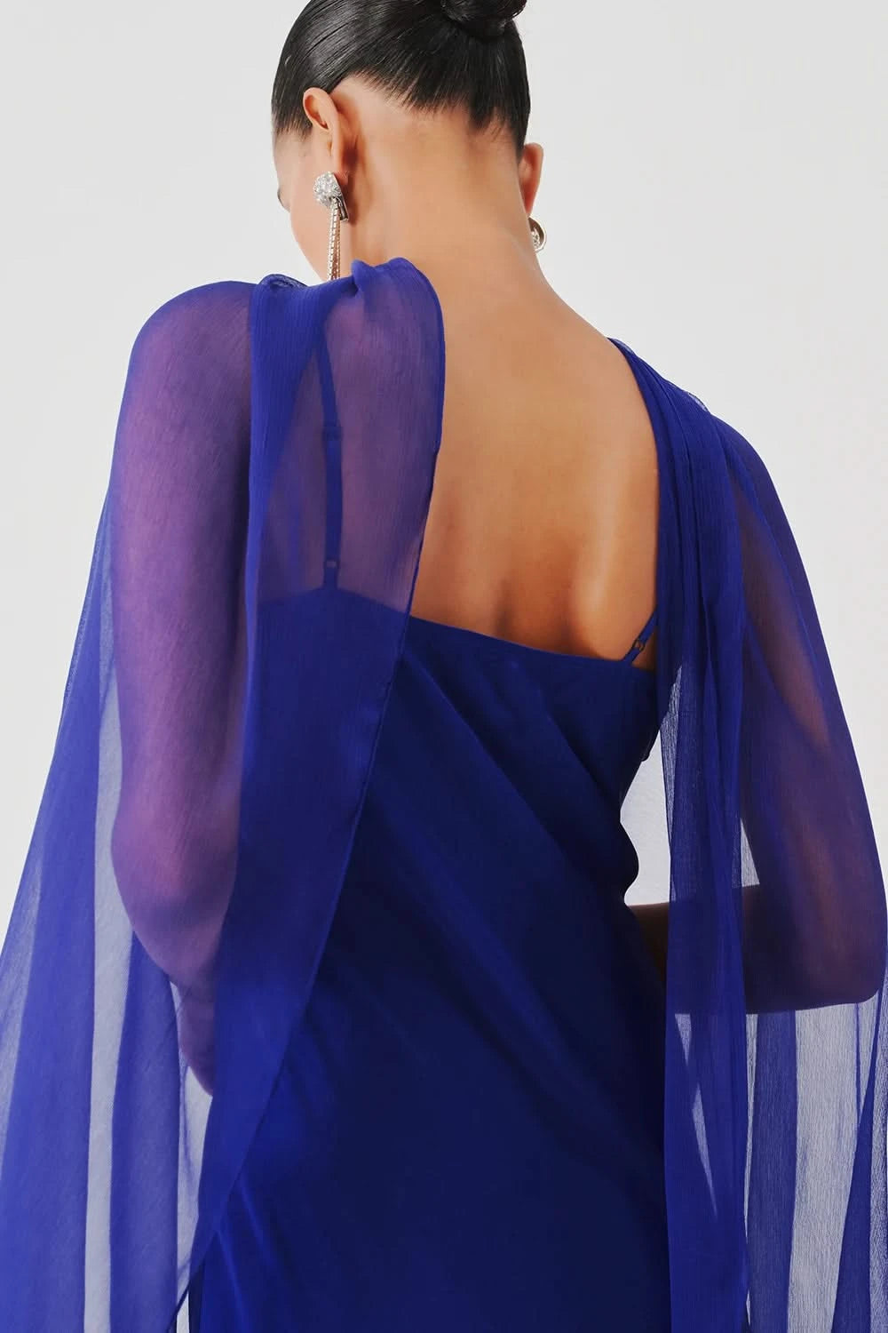 Tyra Slip Dress in Blue with Scarf