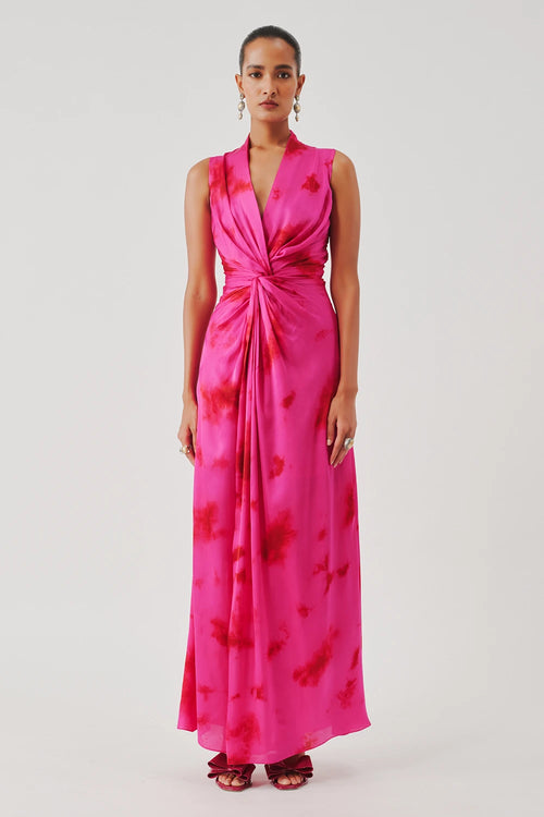 Kiara Draped Dress in Pink