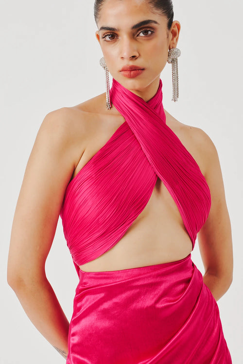 Hope Halter Neck Top in Pink
